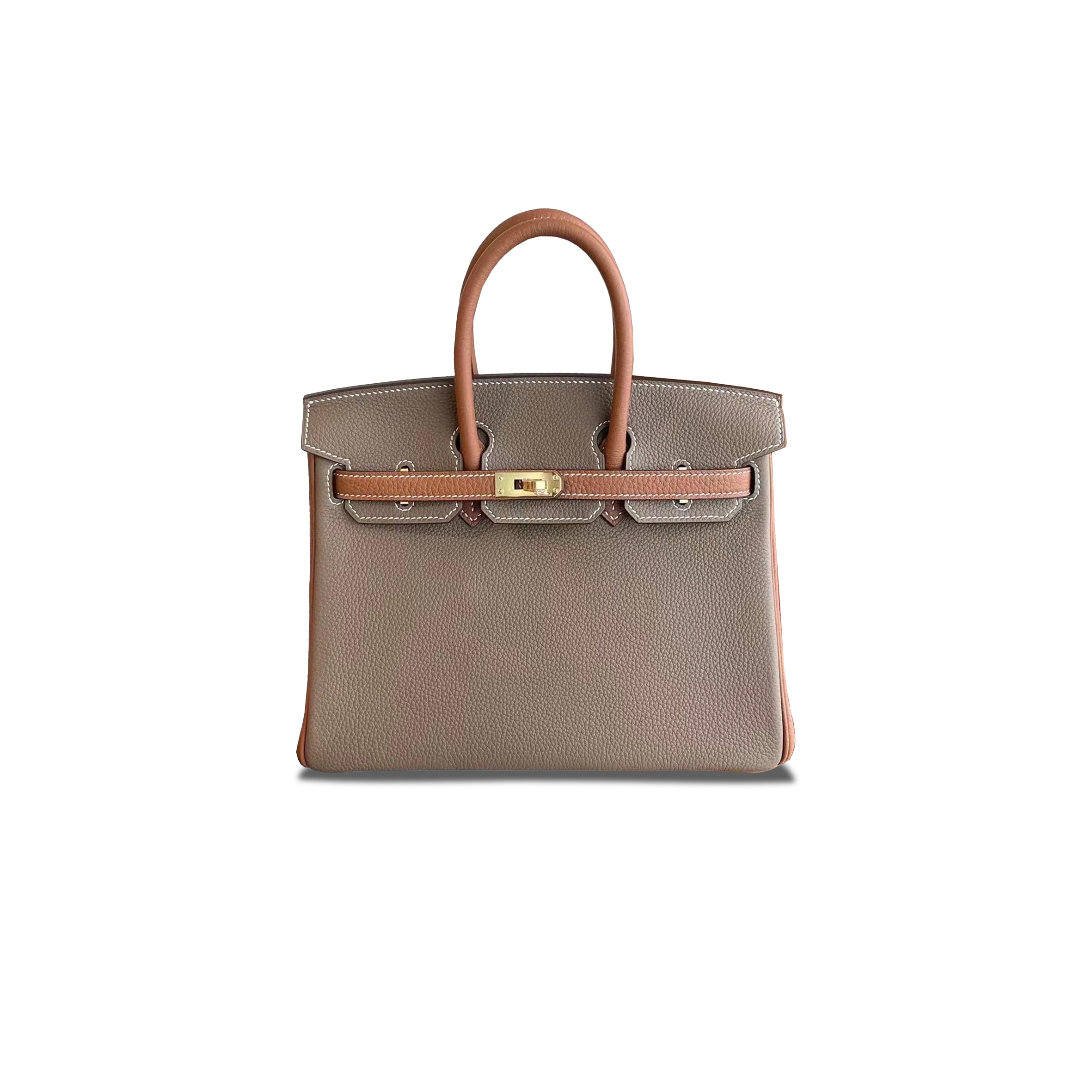 HERMES MASTER BIRKIN 35 OUT DOOR LEATHER ELEPHANT GRAY GOLDEN BROWN 9768963 (25*20*13cm)